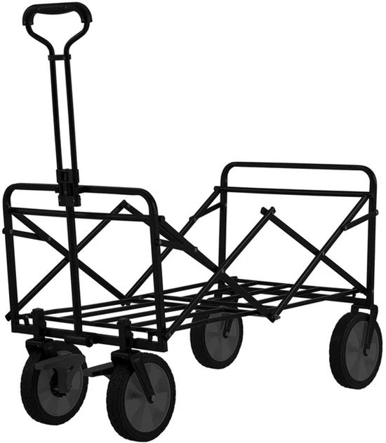 Bolderkar / Handkar / Transportkar - Opvouwbaar - Max. 100kg - Zwart