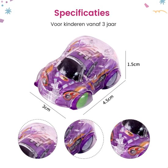 Partizzle 50x Speelgoed Autos - Pull Back Autotjes - Zelfrijdend Auto - Speelgoedauto Uitdeelcadeautjes - Grabbelton Traktatie Cadeautjes voor Kinderen & Peuters - Jongens - 5 cm