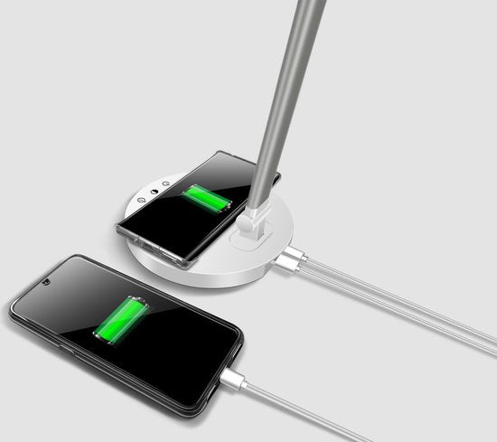 Fuegobird LED Bureaulamp – Bedrade – Draadloos Opladen Voor Telefoon – Dimbaar – Opvouwbaar – Smart Touch