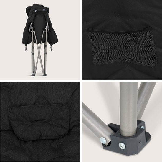 TRVLMORE Campingstoel XL - Opvouwbaar - 150KG Draagvermogen - Incl. Draagtas - Klapstoel - Kampeerstoel - Vouwstoel - Zwart