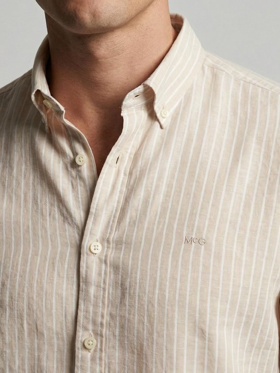 McGregor Striped Cotton Linen Shirt - Cotton/Linnen - XXL