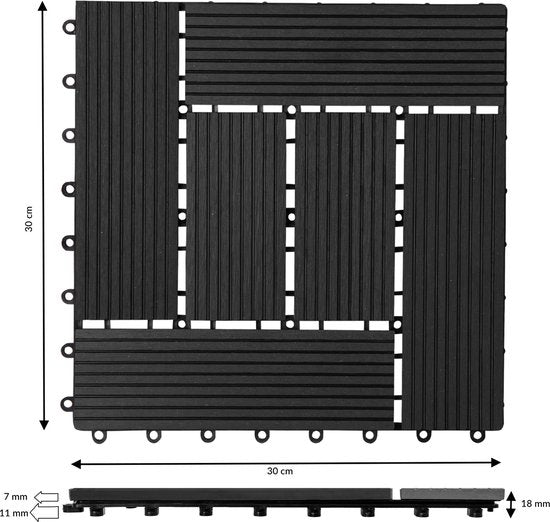 WPC Vlondertegels - Mozaïk Insteeksysteem 30x30cm - Antraciet