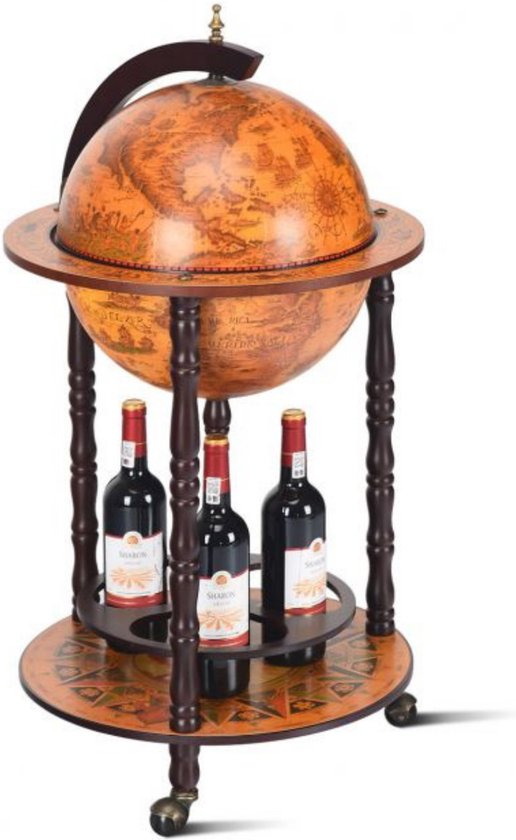 Coast - Wijnrek - Globebar - Wijnbar - Wereldbol bar - ⌀ 47 cm - Bruin
