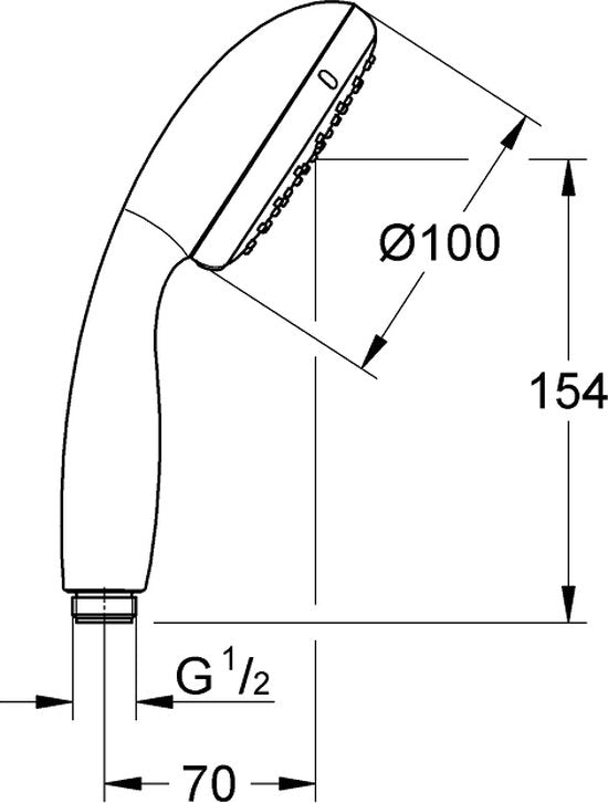 GROHE Vitalio Start Handdouche 100 - Ø 10 cm - Waterbesparend - 2 straalsoorten - Chroom