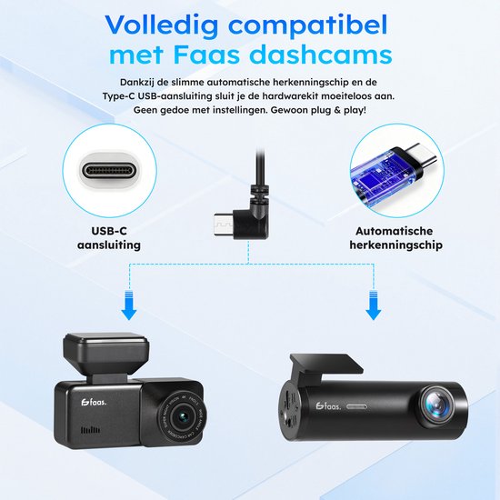 Dashcam Hardwire Kit – 24-Uurs Bewaking – USB-C Aansluiting – Compact Ontwerp – Eenvoudig Te Installeren – Directe Accu Aansluiting – van Faas