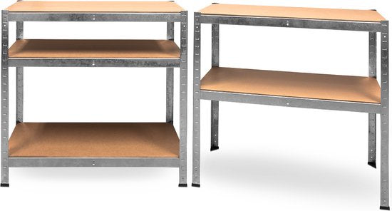 Monzana Stellingkast Metaal – incl. 5 MDF Planken tot 350kg - Zilver