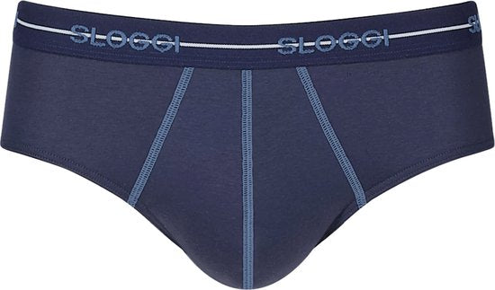 Sloggi Start Midi 2-Pack Slip - Heren - Katoen/Elastaan - Regular Waist - Elastische Band - Blauw/Multi - Maat M