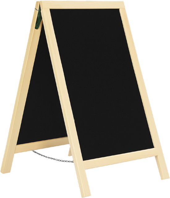 BRASQ Krijtstoepbord Blank - 55x 85 CM - Krijtbord - Reclamebord - Stoepbord - Dubbelzijdig - voor Binnen en Buiten - Horeca