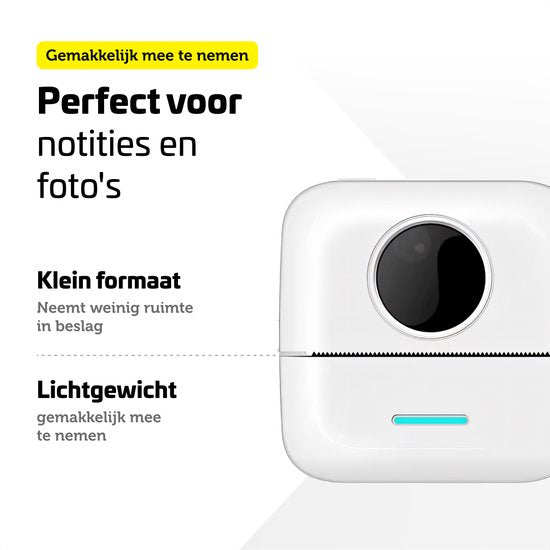 Garpex® Mini Printer – Pocket Fotoprinter – Draagbaar – Incl. Papier & Accessoires