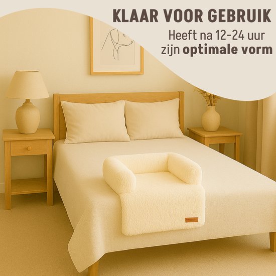 By Cee Cee Origineel Hondendeken Bank – Hondenkleed Bank - Hondenmand - Premium - Volledig Afritsbaar - Beige - 75x90 - Maat S