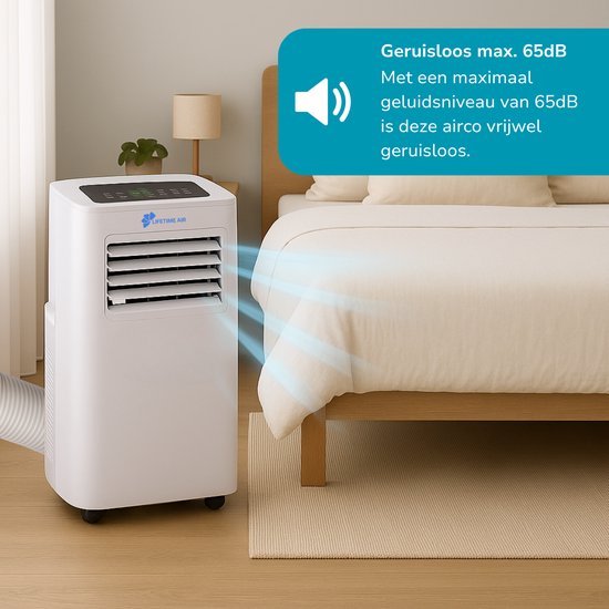Lifetime Air Mobiele Airco - Airconditioning, Luchtontvochtiger en Ventilator - Luchtkoeler met Afvoerslang - Aircooler 65dB - Air Conditioner tot 40m3 - Afstandsbediening en Timer - 8.000 BTU