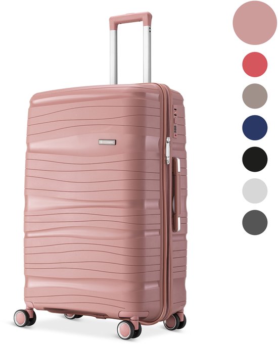 SC Travelin' Charm – 24-inch Medium Reiskoffer – Cijferslot – 41x24x69 cm – 68L – Lichtgewicht, Waterdicht & Duurzaam – Roze