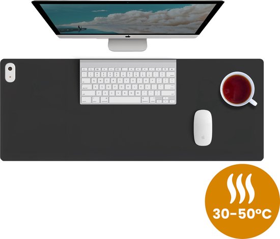 TTD® Verwarmde Muismat & Verwarmde Bureau Onderlegger - Verwarmingsmat voor Koude Handen - Bureau Verwarming - 30℃ tot 50℃ - Bureau Organizer – Bureaumat – Bureau Accessoires – Muismat XXL