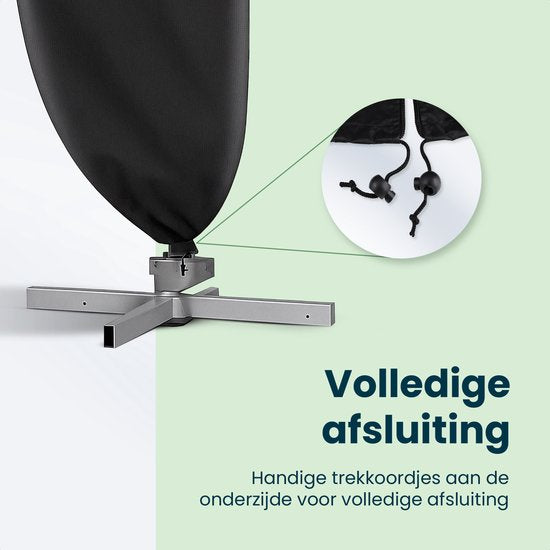 Parasolhoes voor Zweefparasol & Staande Parasol - Tot 400cm - Beschermhoes Waterdicht - Oxford 420D - Incl. Montagehulp
