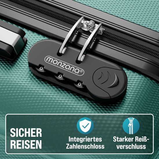 MONZANA Kofferset - Koffer M L XL 3-delig Hardcase Handbagage - Groen