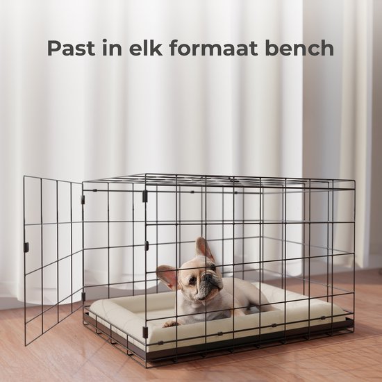 CozySense® Orthopedische Hondenmand - 60 x 40 cm - Maat S - Bouclé Stof - Waterdicht Hondenbed met Wasbare Hoes - Geschikt Als Benchkussen - Wit