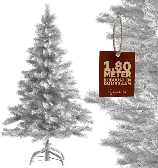 Casaria Kerstboom PVC - Metalen Voet - 180 cm Wit