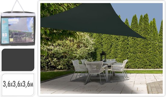 Ambiance Schaduwdoek Driehoek 360x360x360 cm Grijs