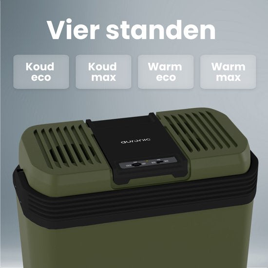 Auronic Koelbox Elektrisch 12V en 230 volt - 20L - Camping Koelkast - Auto - Koelen en Verwarmen - Frigobox - Groen