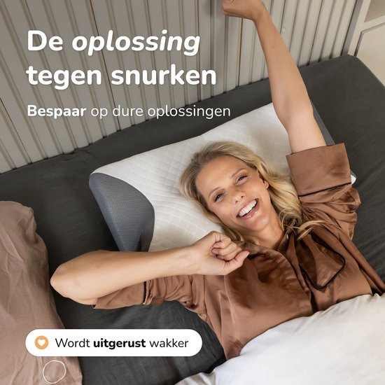 Alyze Anti snurk kussen - Voor iedere slaaphouding - 60x40 cm - Hoofdkussen - Apneu - Ergonomisch & orthopedisch - Slaap - Vlinder - Kussen - Nekklachten - Memory foam - wit