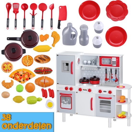 Spielwerk Houten Speelkeuken Junior Chef - Interactief Realistisch - 38 delig