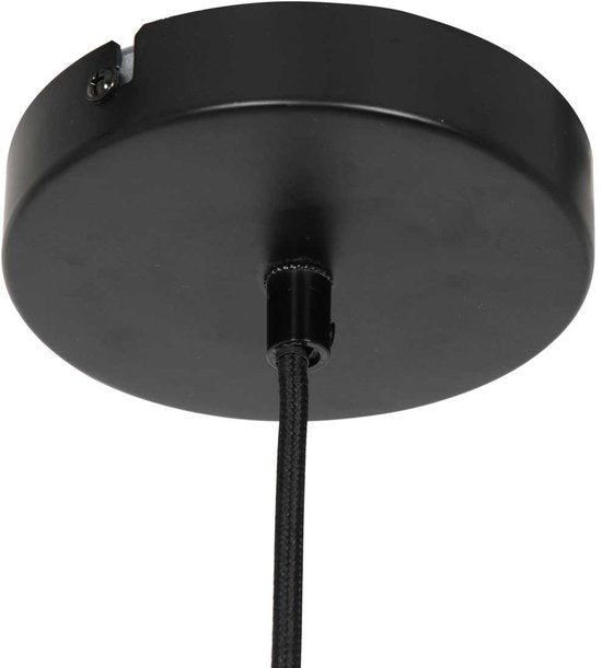 Anne Lighting - hanglamp - Capos - zwart - hout stof - Ø 48cm - E27 - 3511ZW