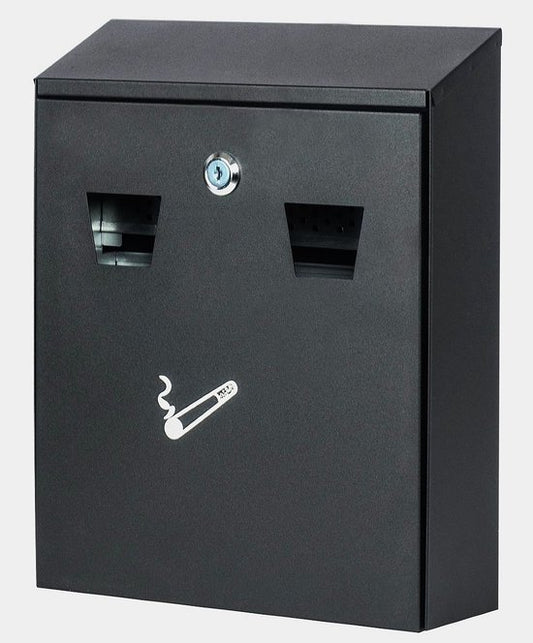 Ceruzo Wandasbak Zwart – Groot – Slot – Buiten Asbak – 32 x 26 x 8.5 cm