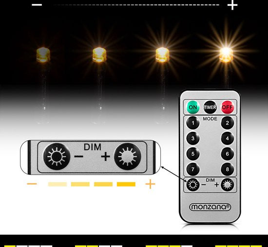 Monzana Lichtsnoer 600 LEDS – Afstandsbediening Timer – Warm Wit