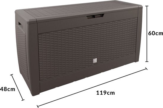 Casaria Opbergbox 310L - Weerbestendig Wielen Rotan-look - Bruin