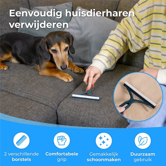 Nuvance - Haarverwijderaar voor Huisdieren - Kattenhaar Verwijderaar - Hondenhaar Verwijderaar - Pluizenverwijderaar - Blauw