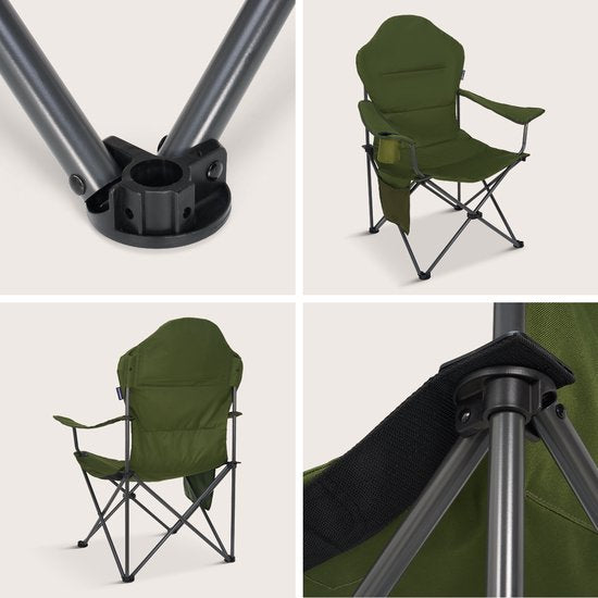 TRVLMORE Campingstoelen XXL - Opvouwbaar - 2-Pack - 160KG Draagvermogen - Incl. Draagtas - Klapstoel - Visstoel - Kampeerstoel - Vouwstoel - Groen