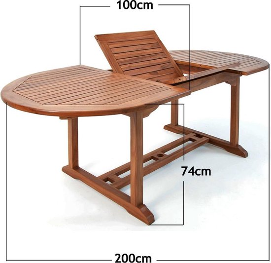 Casaria Tuintafel - FSC®-gecertificeerd Eucalyptushout - Bruin