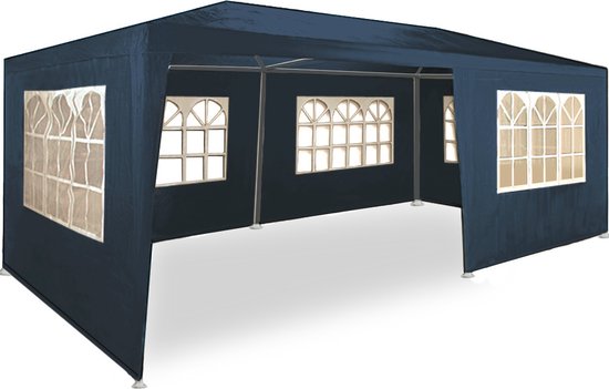Casaria Partytent - Paviljoen - 6 Zijwanden - Waterdicht - 300 x 600 cm - Blauw