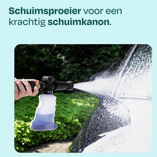 VONROC PRO Hogedrukreiniger V25-3 - 2500W – 180 bar - 468 l/u – inductiemotor – 15m premium slang - Incl. terrasreiniger, schuimsproeier en 5 nozzles