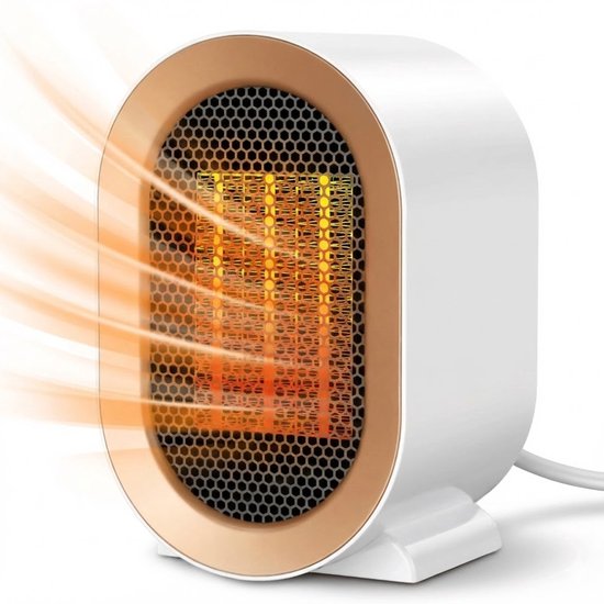 Travelhawk Elektrische Verwarming - Keramische Kachel - 3 Standen - 1200W Heater - Elektrische Kachel met LED Indicatie - Roterend - Zwart