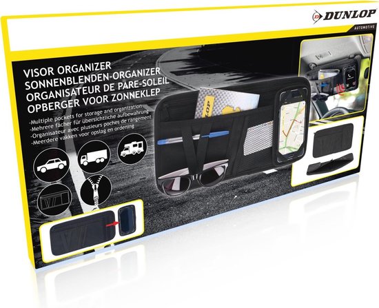 Dunlop Organiser zwart voor zonneklep (18cmx36cm)