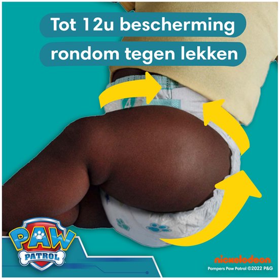 Pampers Baby-Dry Paw Patrol-editie Maat 4, 222 Luiers, 9kg-14kg