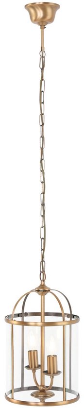Hanglamp Pimpernel 5971BR Brons Ø23 cm Klassiek Lantaarn van Steinhauer, Hoogte instelbaar, Glas en Metaal, Voor binnengebruik