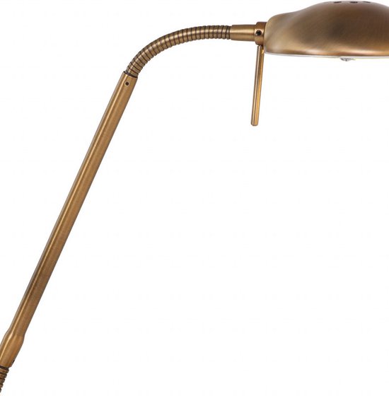 Bronskleurige tafellamp Biron 1 lichts 7502BR met draaibare en kantelbare arm, 48 cm, van metaalmateriaal, Mexlite