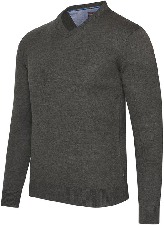 Cappuccino Italia - Heren Trui Salerno Pullover - Grijs - Maat XXL