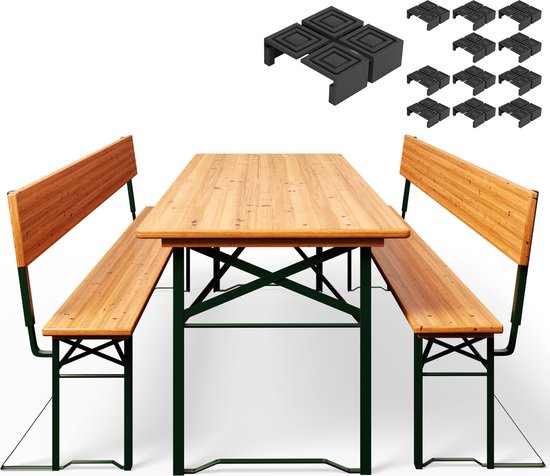 Casaria Picknicktafel – 2 Banken 1 Tafel – Inklapbaar - 170 cm - Bruin