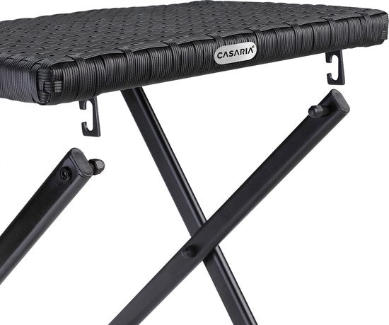 Casaria Polyrotan Vouwkruk– 40x40x40cm Belastbaar tot 110kg - Zwart