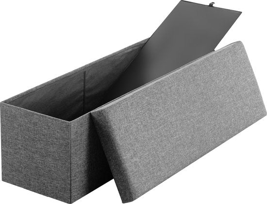 Casaria Opbergbank - 115x40x40cm Opvouwbaar 131L Stof – Grijs