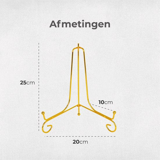Lucht Bordenstandaard - Groot - Borden en Boeken - Display - Standaard - Houder - Steun - Rek - Hanger - Sierborden - Kookboek - Goud - Metaal