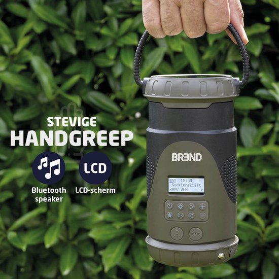 BREND BR-2245 Noodradio met Lantaarn en Afneembare Zaklamp - FM/ DAB+ Radio - Bluetooth - USB-C - Powerbank - Waterdicht - SOS-functie