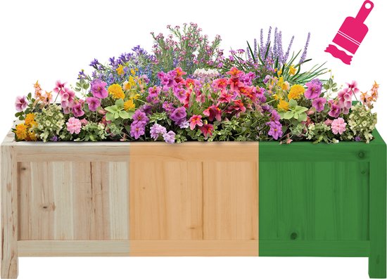 tectake® Verhoogde Plantenbak Blomster - Bloembakken voor buiten Rechthoekig - Inclusief folie - Opvouwbare Houten Bloembak - Stabiel en Weerbestendig - 70 x 30 x 25 cm - Tuinbed voor Kruiden, Groenten en Bleomen - Antraciet