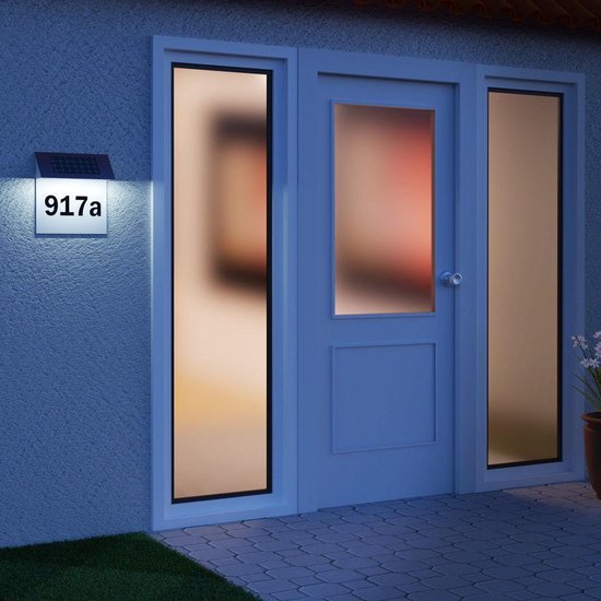 Monzana Solar Huisnummer lamp - Huisnummer verlichting - Zonne-energie - Wit