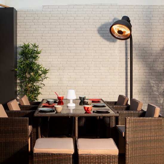Perel Staande terrasverwarmer 2000 W carbon - zwart