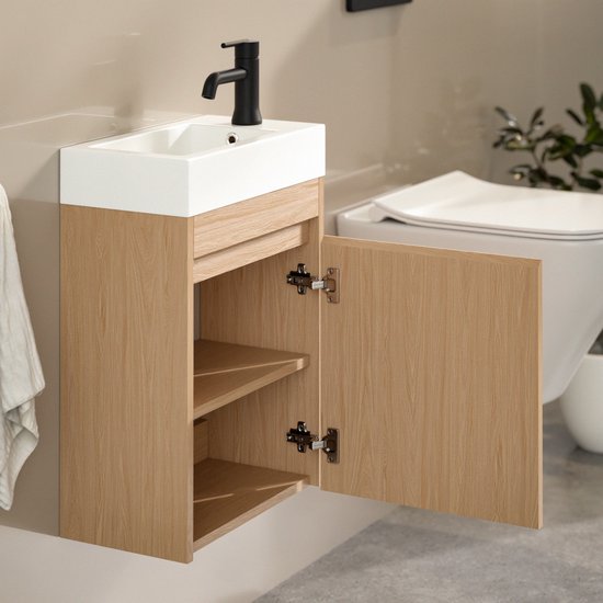 Mirlux Toiletmeubel Licht Eiken - Fonteinmeubel - Wc Kastje - Wc Meubel - 40cm