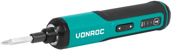 VONROC Elektrische Schroevendraaier 4V - Incl. 15-delige bitset en USB-C kabel